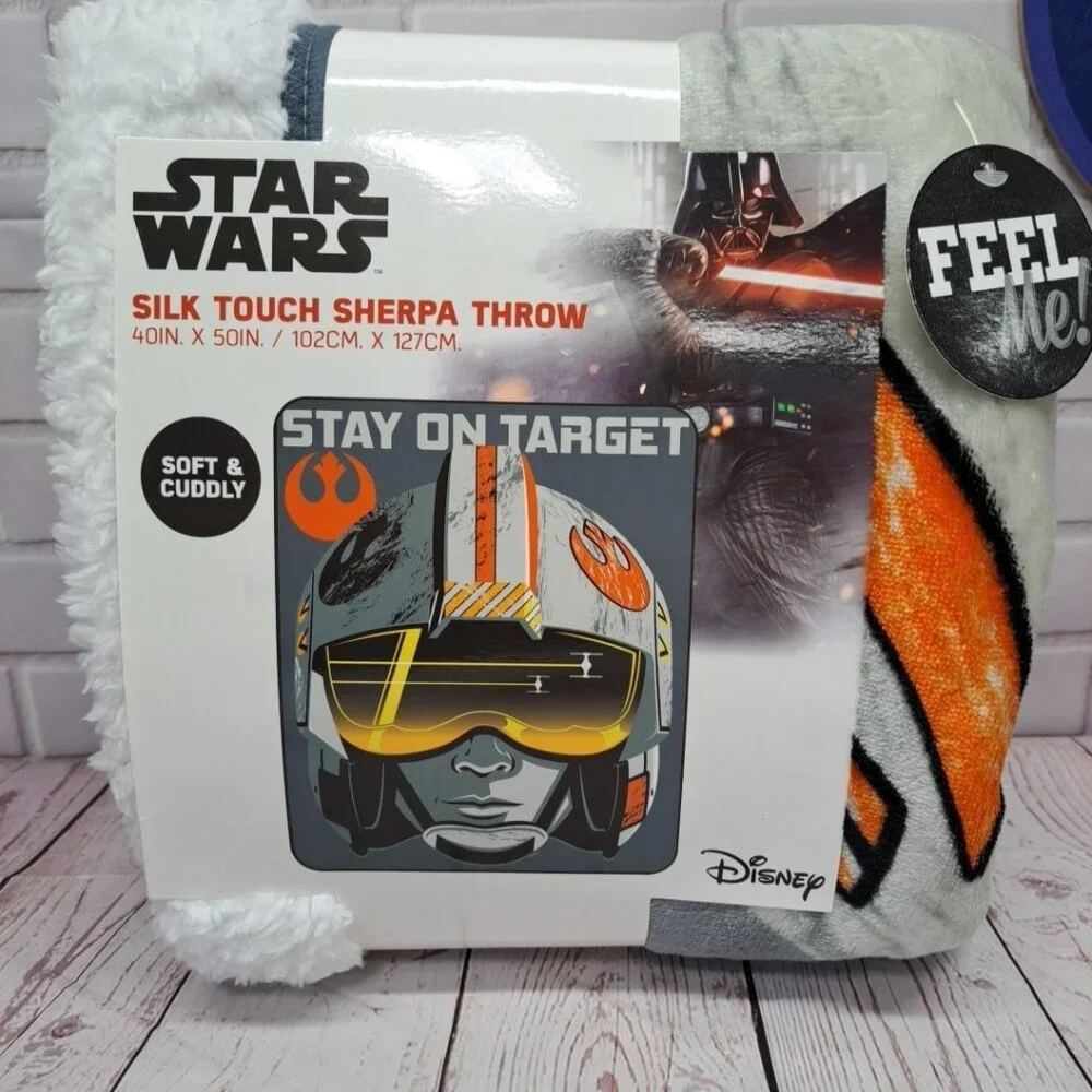 Disney‎ Star Wars Xwing Pilot Fighter Silk Touch Sherpa Throw Blanket, 40